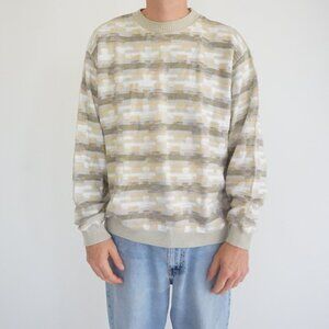 Tosani Canada Neutral Textured Knit Sweater Retro 90s Eclectic Grandpa Style L